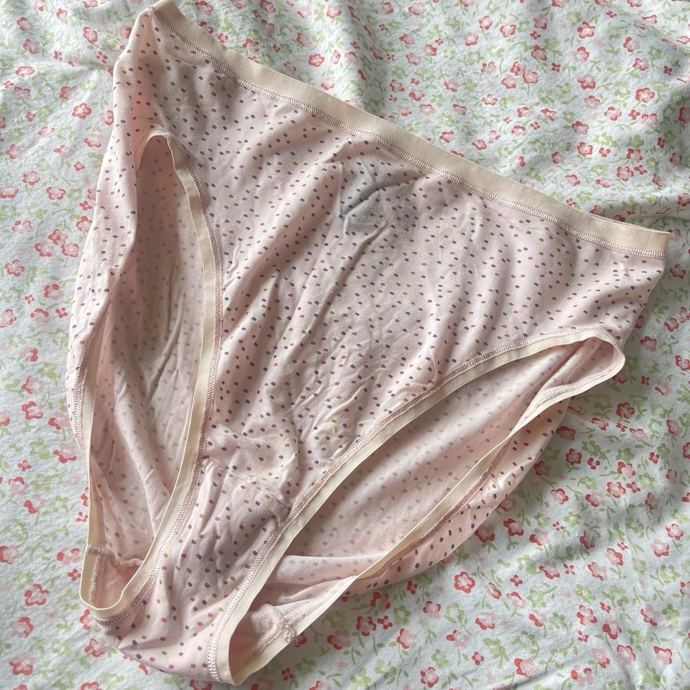 Vtg Secret Body By Victoria‎ Secret Panties High Leg Hi Cut Brief XL Dot Yoga